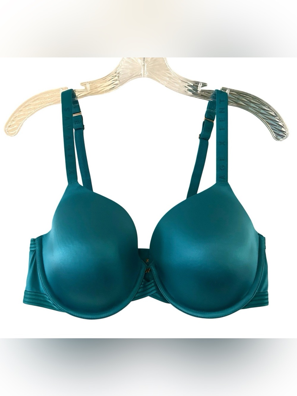 Savage X Fenty 38DD Bra Teal Lined Underwire Back Closure Comfort